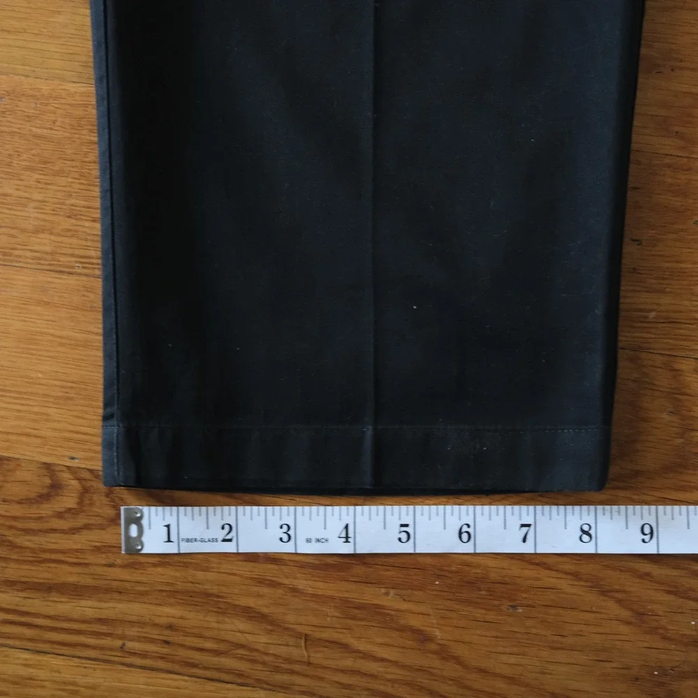 DKNY Chino Trousers Black Side Adjusters Cotton Vintage Y2K 33x32 Straight Leg
